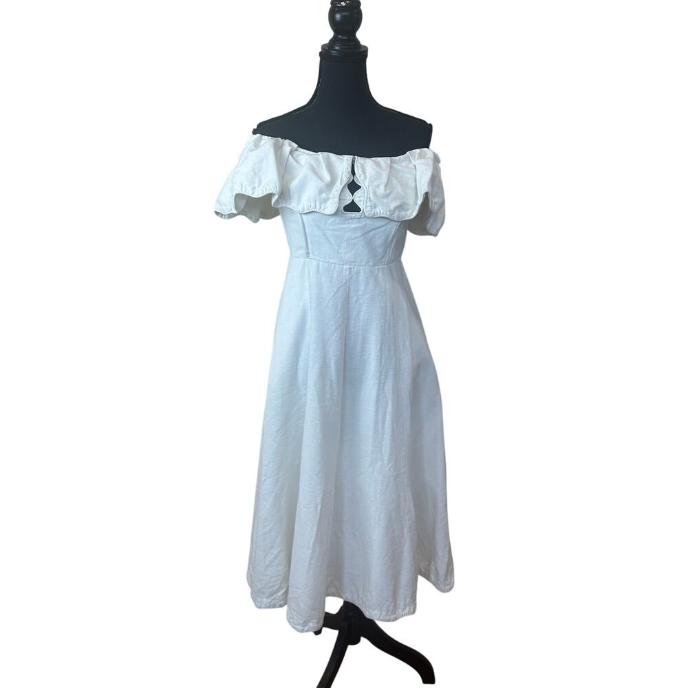 Sea New York White Strapless Midi Dress Size 10 Bridal Cotton Designer $445 - Picture 10 of 13